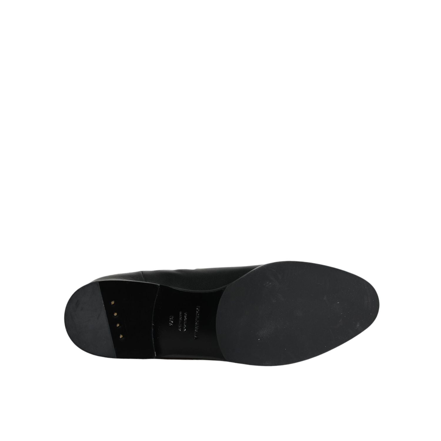 Dolce & Gabbana Black Leather Logo Mid Calf Boots Shoes