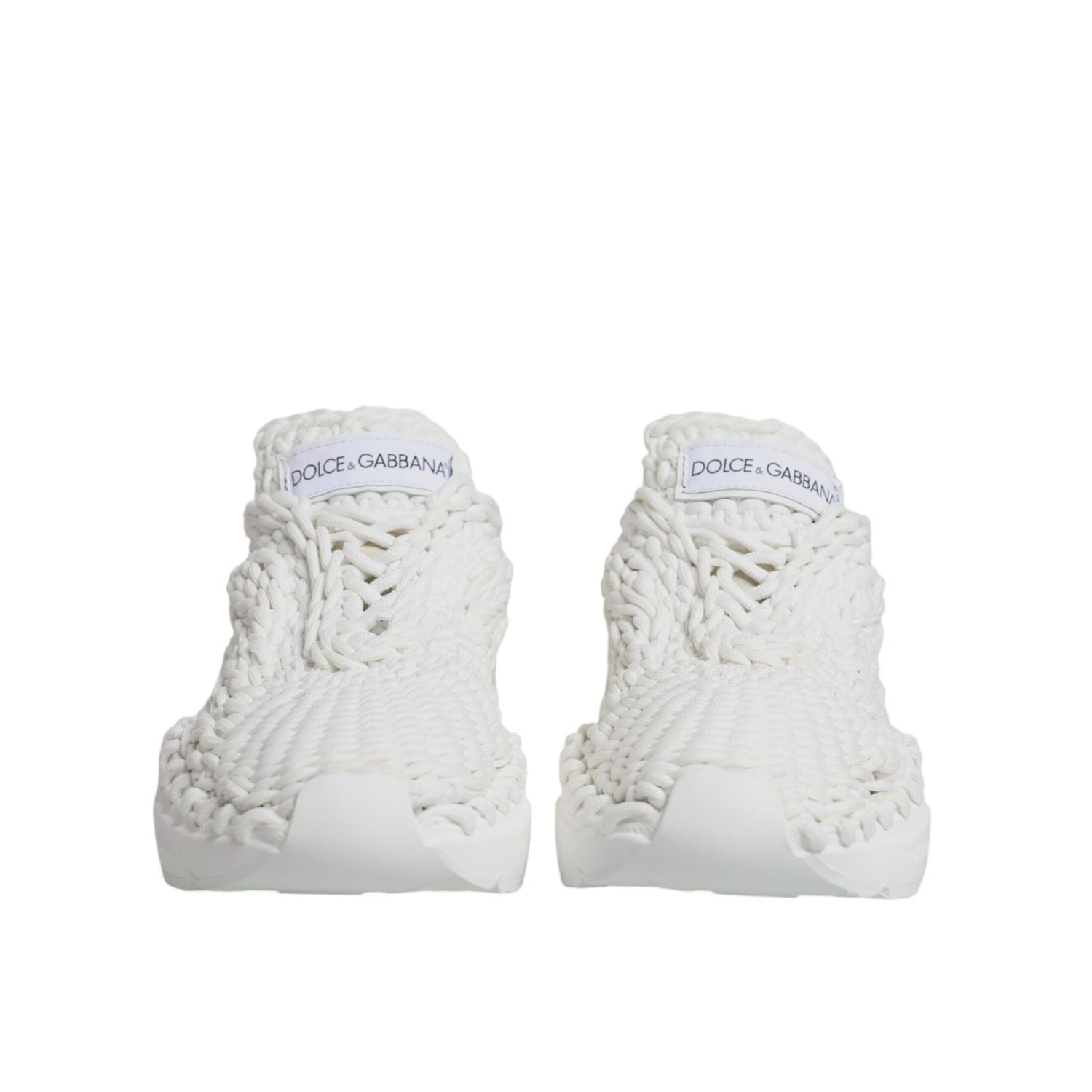 Dolce & Gabbana White Knitted Daymaster Sneakers Shoes