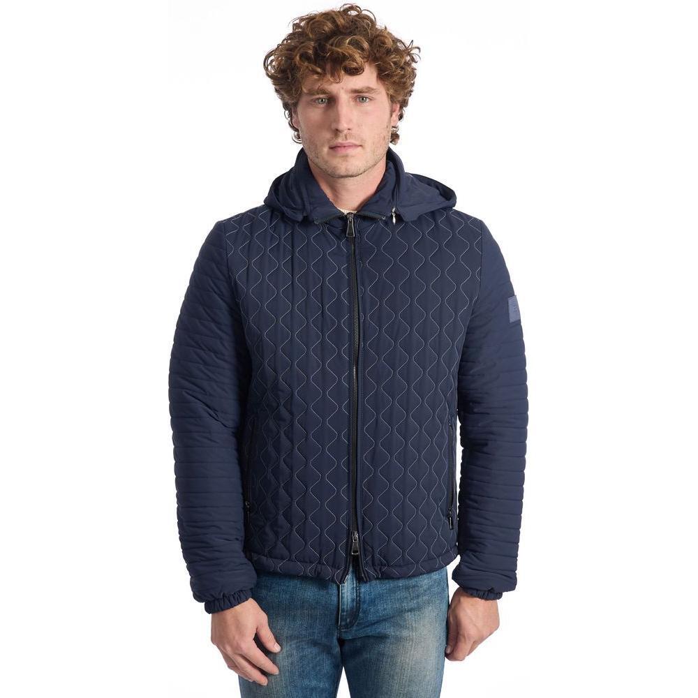 Roberto Pepe Luxury Blue Polyamide Men's Quilted Jacket