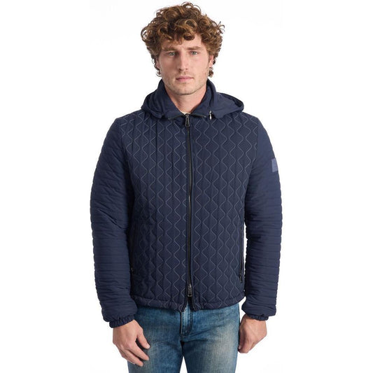 Roberto Pepe Luxury Blue Polyamide Men's Quilted Jacket