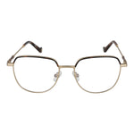 Hackett Gold Men Glasses Frame, full-rim round design with metal frame, demo plastic lenses, size 51-17-140, includes branded case.