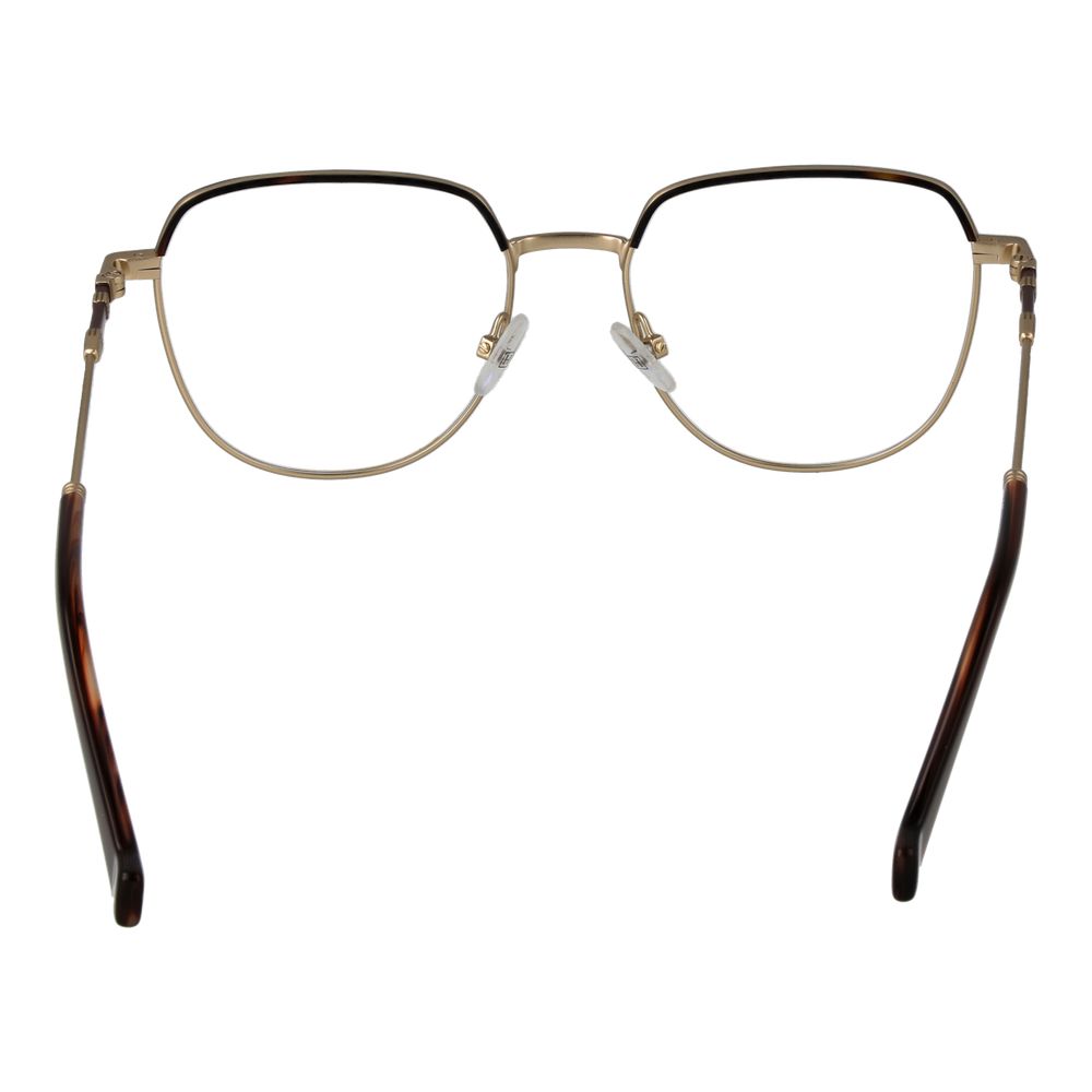 Hackett Gold Men Glasses Frame featuring metal full-rim round design with demo lenses, gold frame, size 51-17-140, includes branded case.