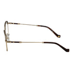 Side view of Hackett Gold Men Glasses Frame with metal full-rim design and gold finish, featuring demo plastic lenses and branded temples.