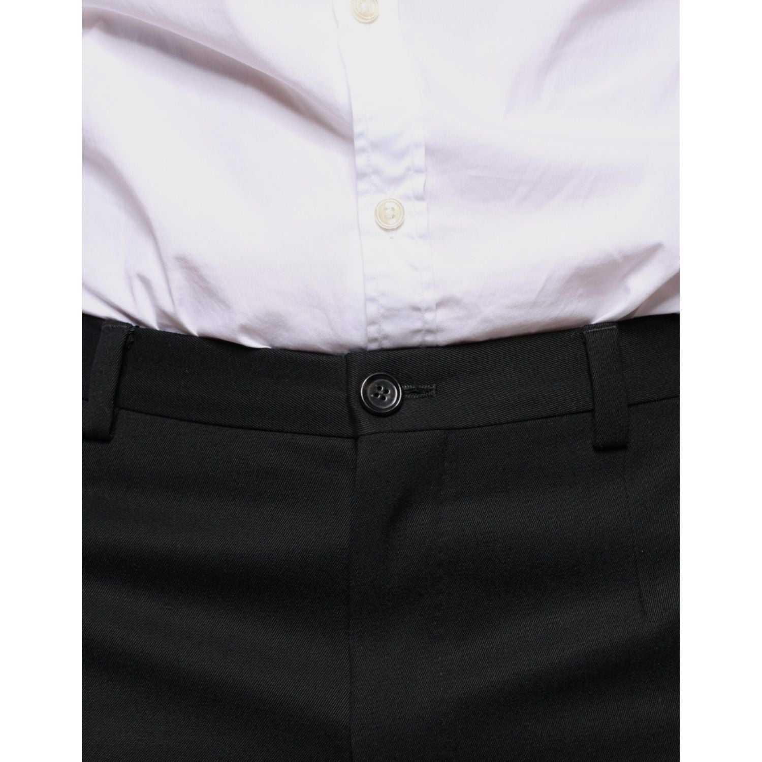 Dolce & Gabbana Black Wool Skinny Men Dress Pants