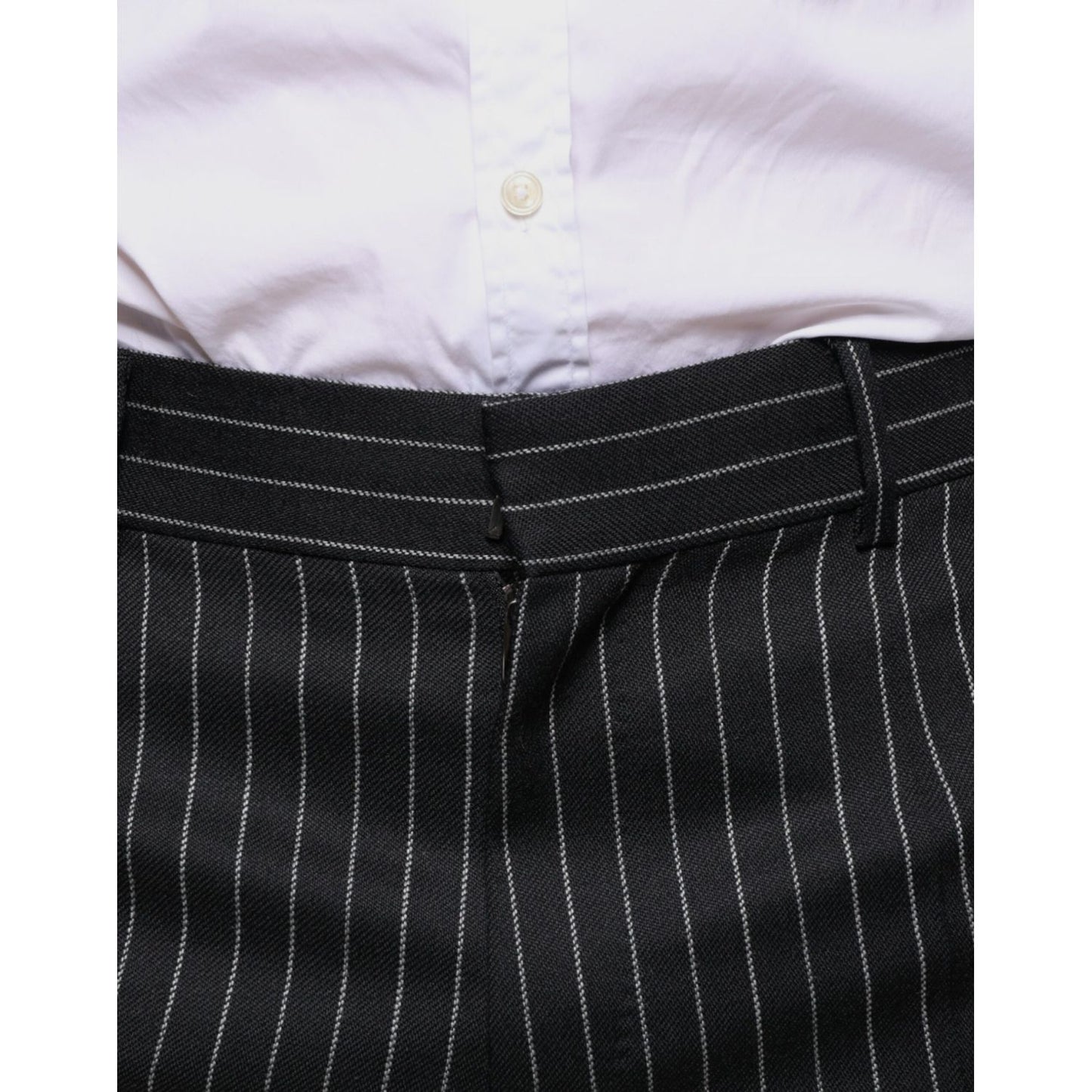 Dolce & Gabbana Black Stripes Skinny Men Dress Pants
