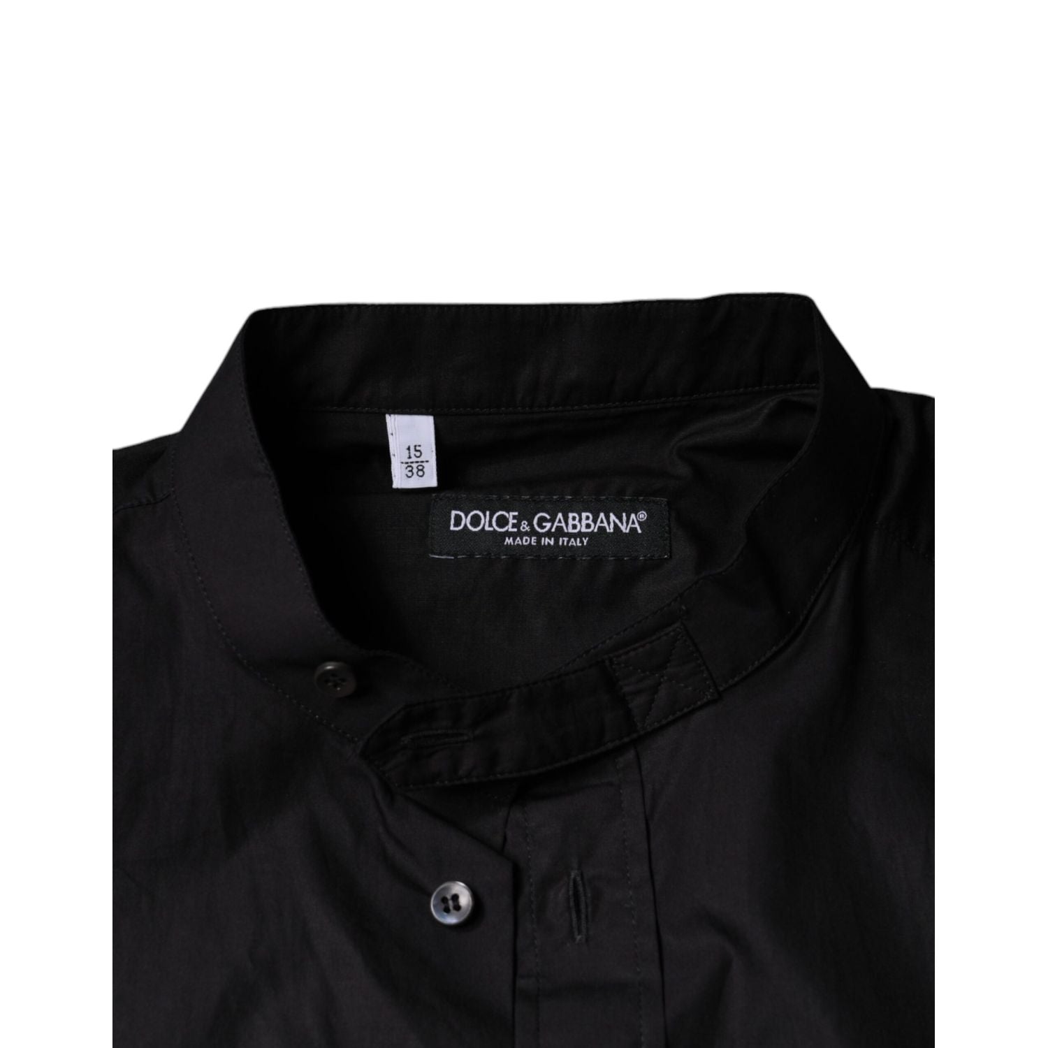 Dolce & Gabbana Black Cotton Button Down Men Casual Shirt