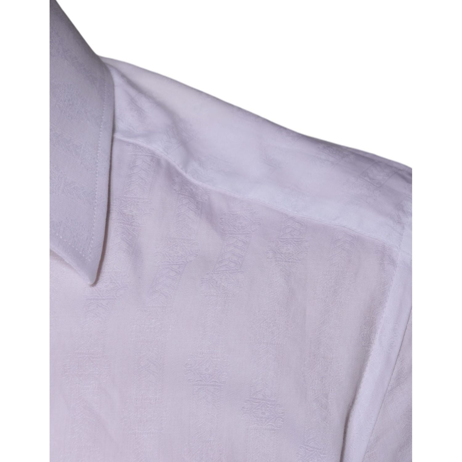 Dolce & Gabbana White Cotton Men Dress GOLD Formal Shirt