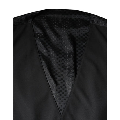 Dolce & Gabbana Black Wool Waistcoat Dress Formal Vest