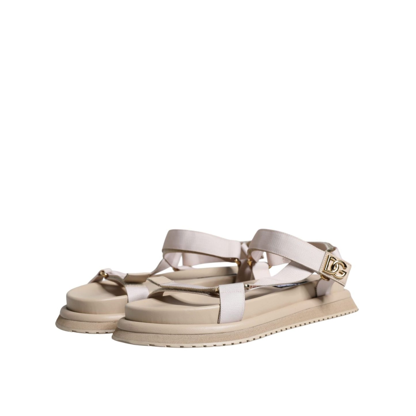 Dolce & Gabbana Beige Nappa Devotion Strap Men Sandals Shoes