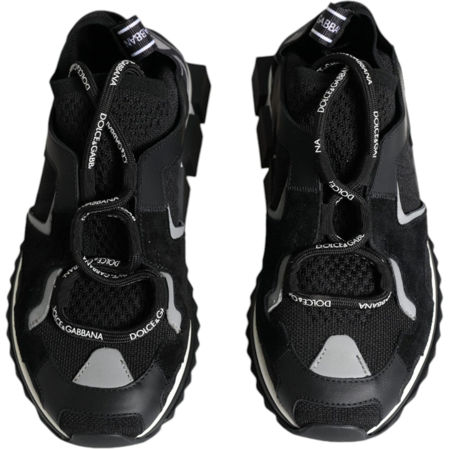 Dolce & Gabbana Black Mesh Sorrento Trekking Sneakers Shoes