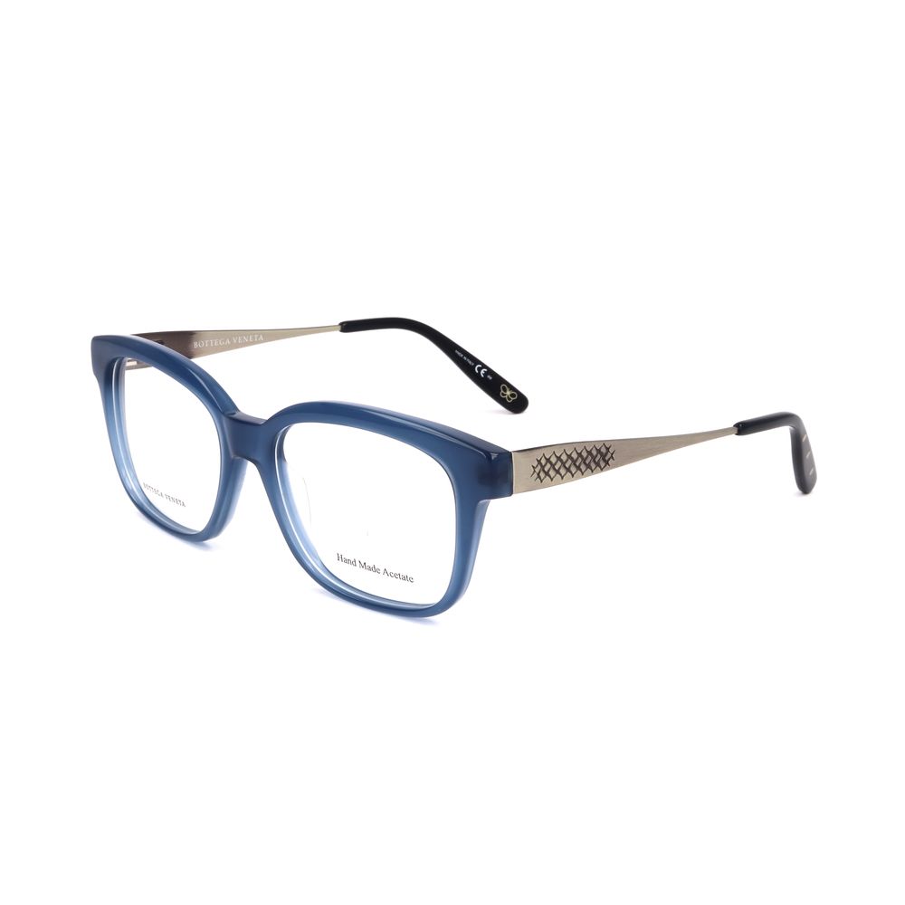 Bottega Veneta Bicolor Acetate Frames in blue and matte silver with 51/17/140 mm dimensions for a stylish look.