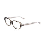 Bottega Veneta Bicolor Plastic Frames in black Havana and transparent gray featuring 51/16/ mm dimensions.