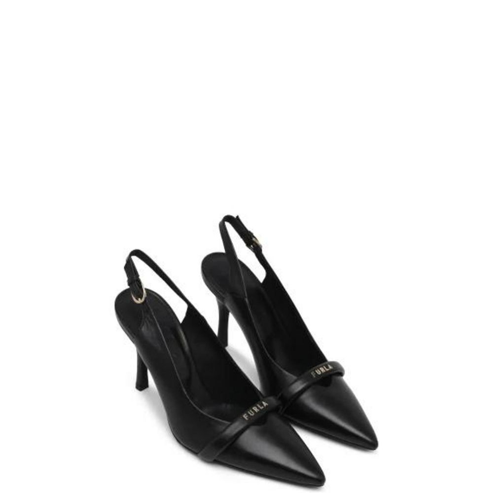 Furla Black Leather High Heel Pumps
