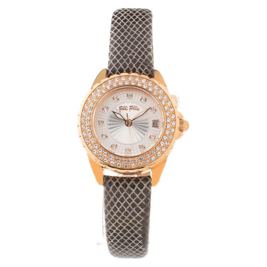 Folli Follie Gray Leather Watch FFWF1B006STMAC