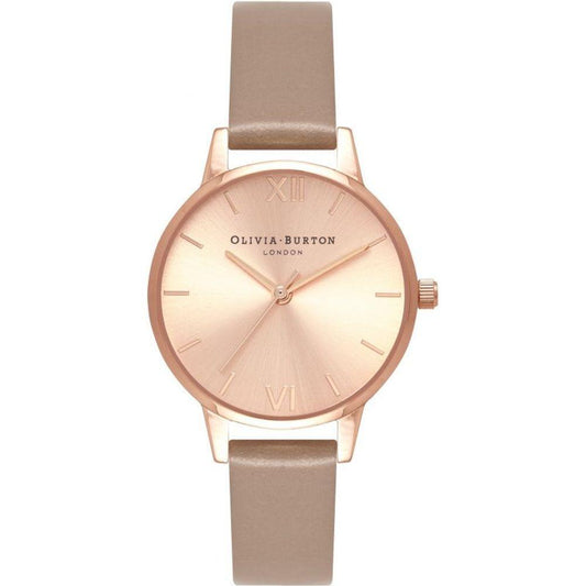Olivia Burton Brown Artificial Leather Dress Watch