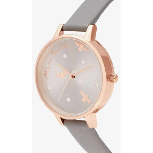 Olivia Burton Gray Artificial Leather Watch OBOB16PQ03AC
