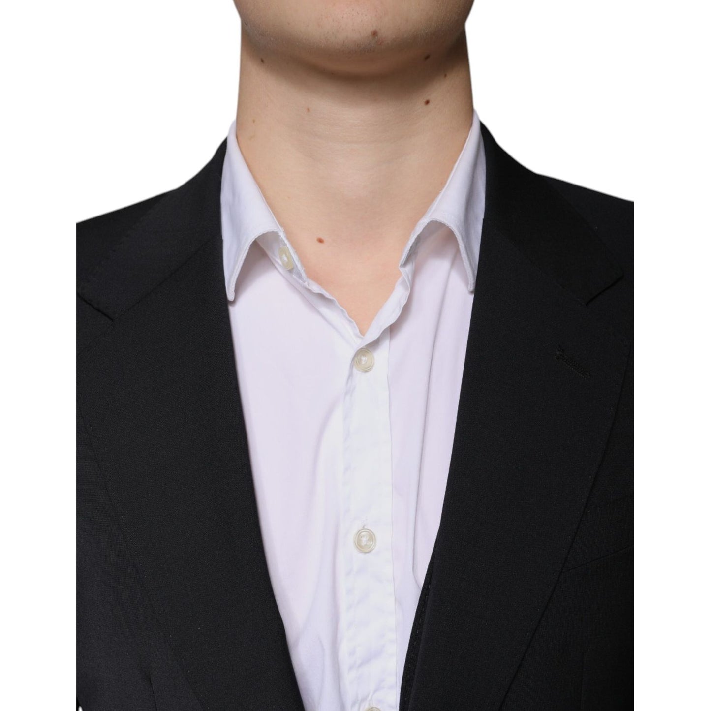 Dolce & Gabbana Black Wool 3 Piece Slim Fit Formal Men Suit