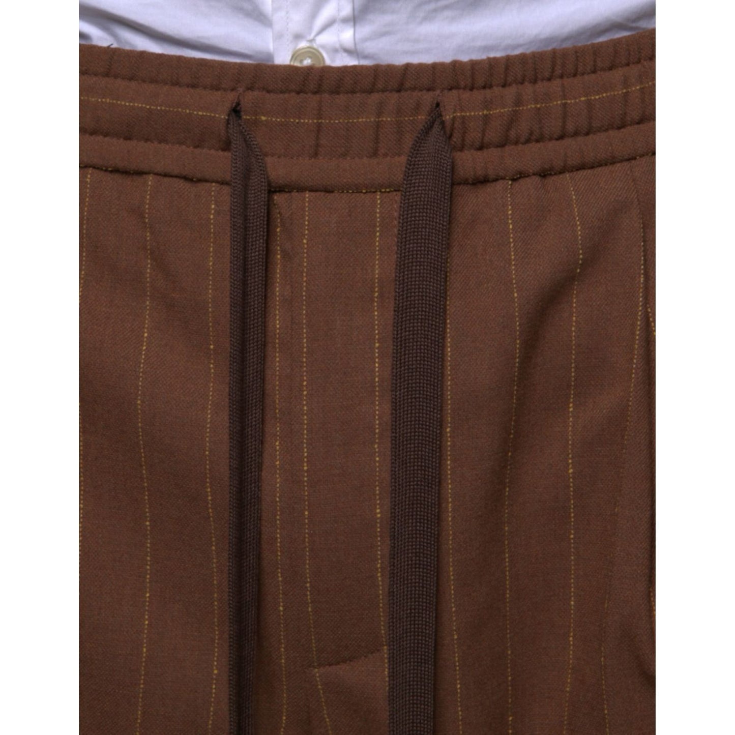 Dolce & Gabbana Brown Stripes Skinny Men Dress Pants