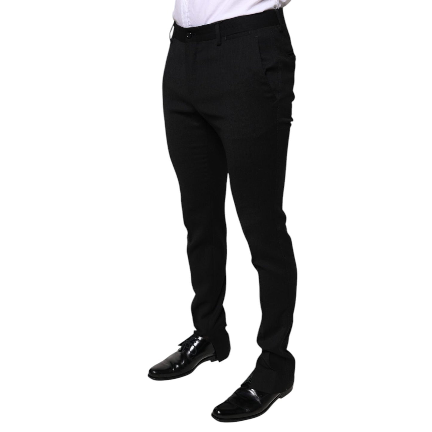 Dolce & Gabbana Black Wool Skinny Formal Dress Pants