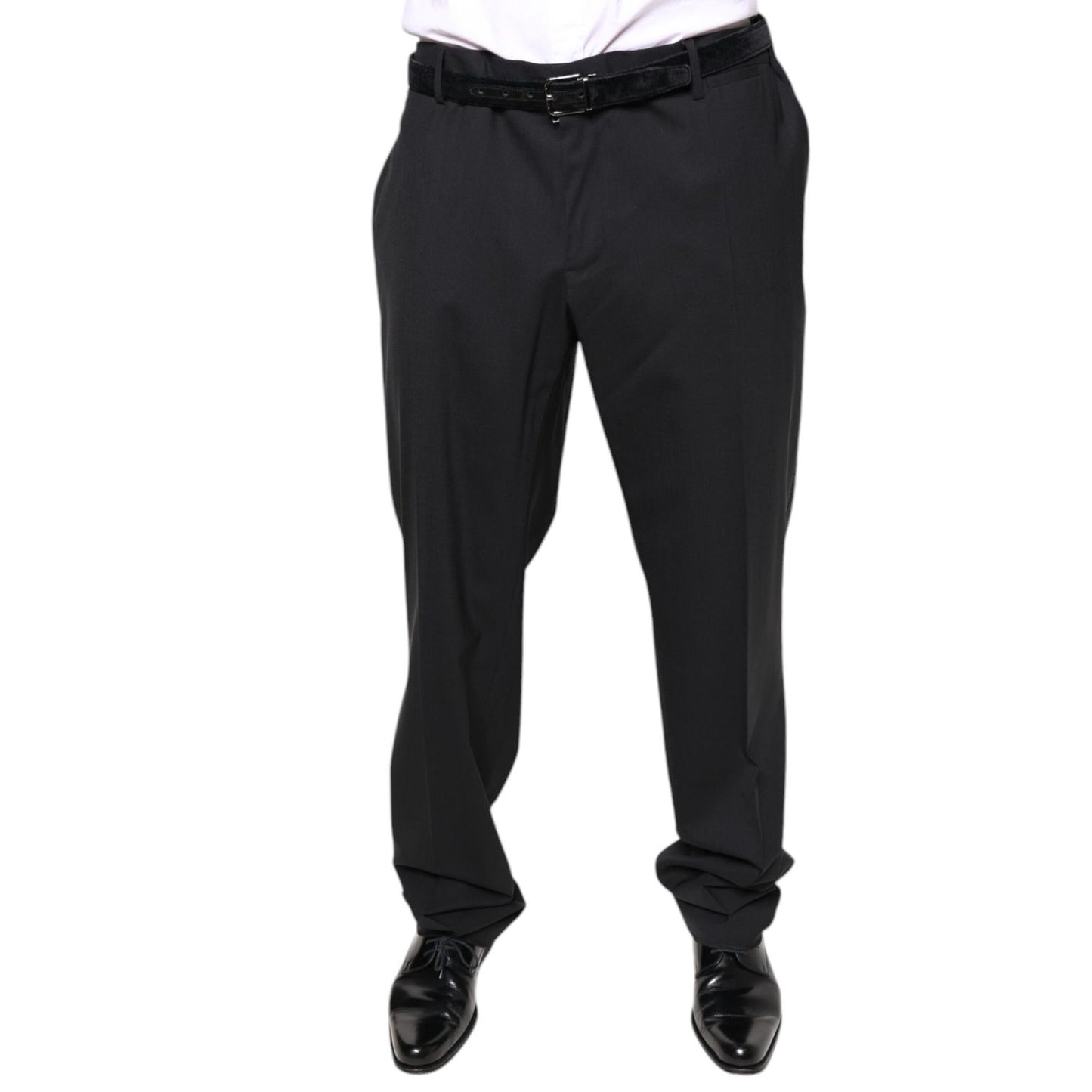 Dolce & Gabbana Black Wool Men Formal Dress Pants