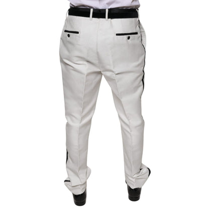 Dolce & Gabbana White Polyester Formal Dress Pants