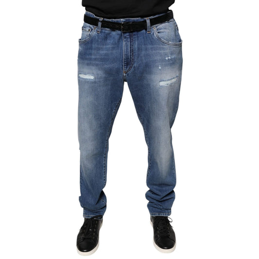 Dolce & Gabbana Blue Washed Cotton Stretch Men Denim Jeans