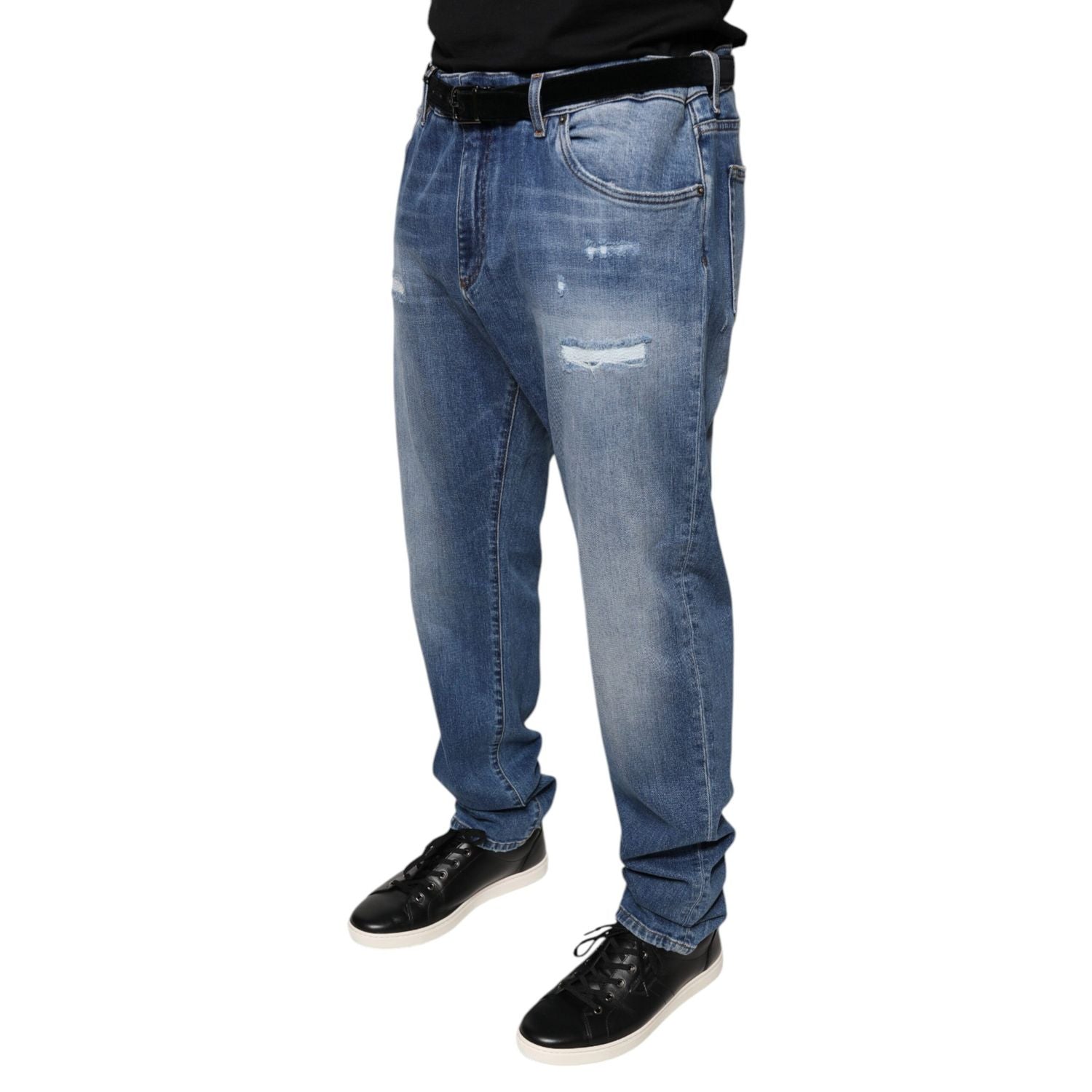 Dolce & Gabbana Blue Washed Cotton Stretch Men Denim Jeans
