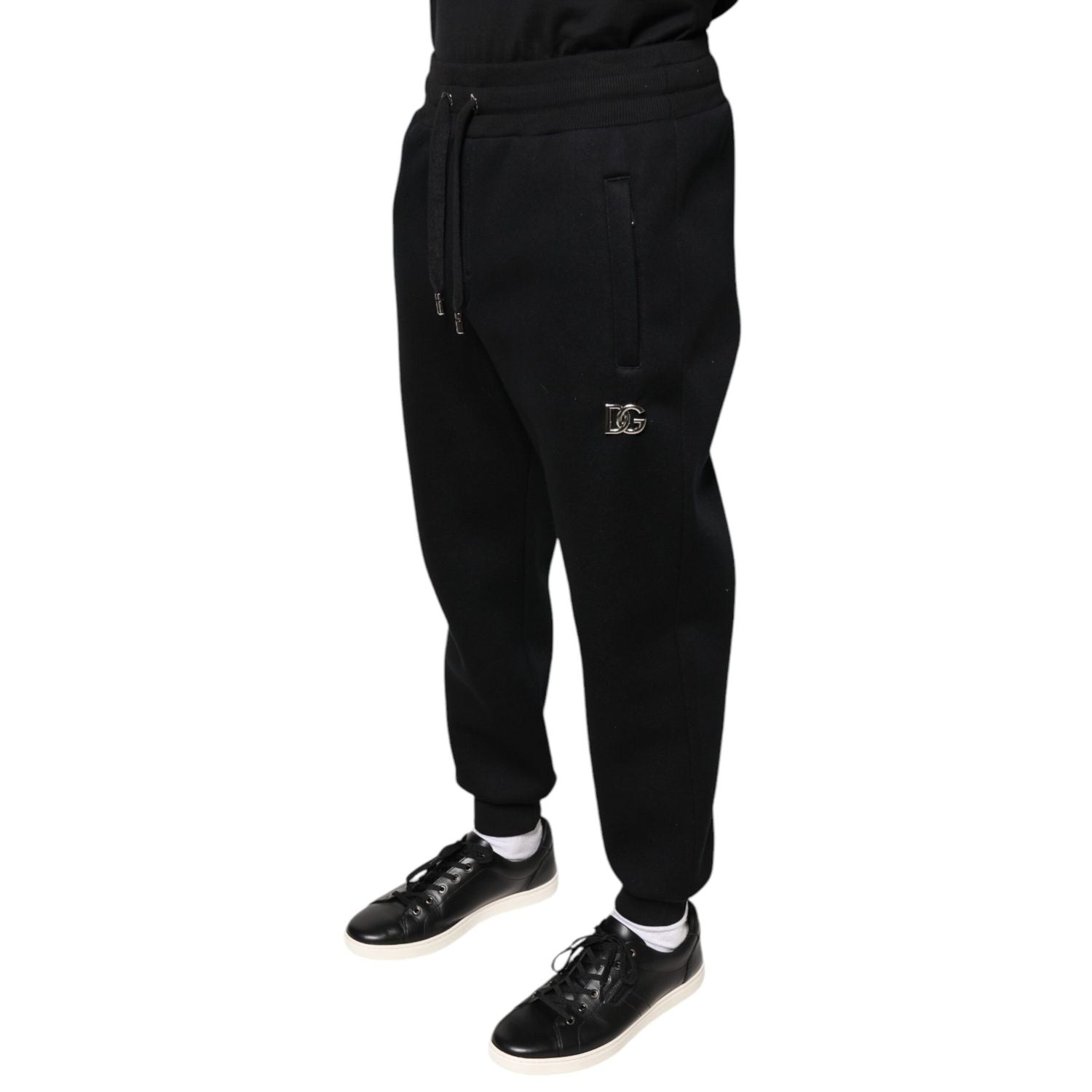 Dolce & Gabbana Black Modal DG Logo Jogger Men Sweatpants Pants