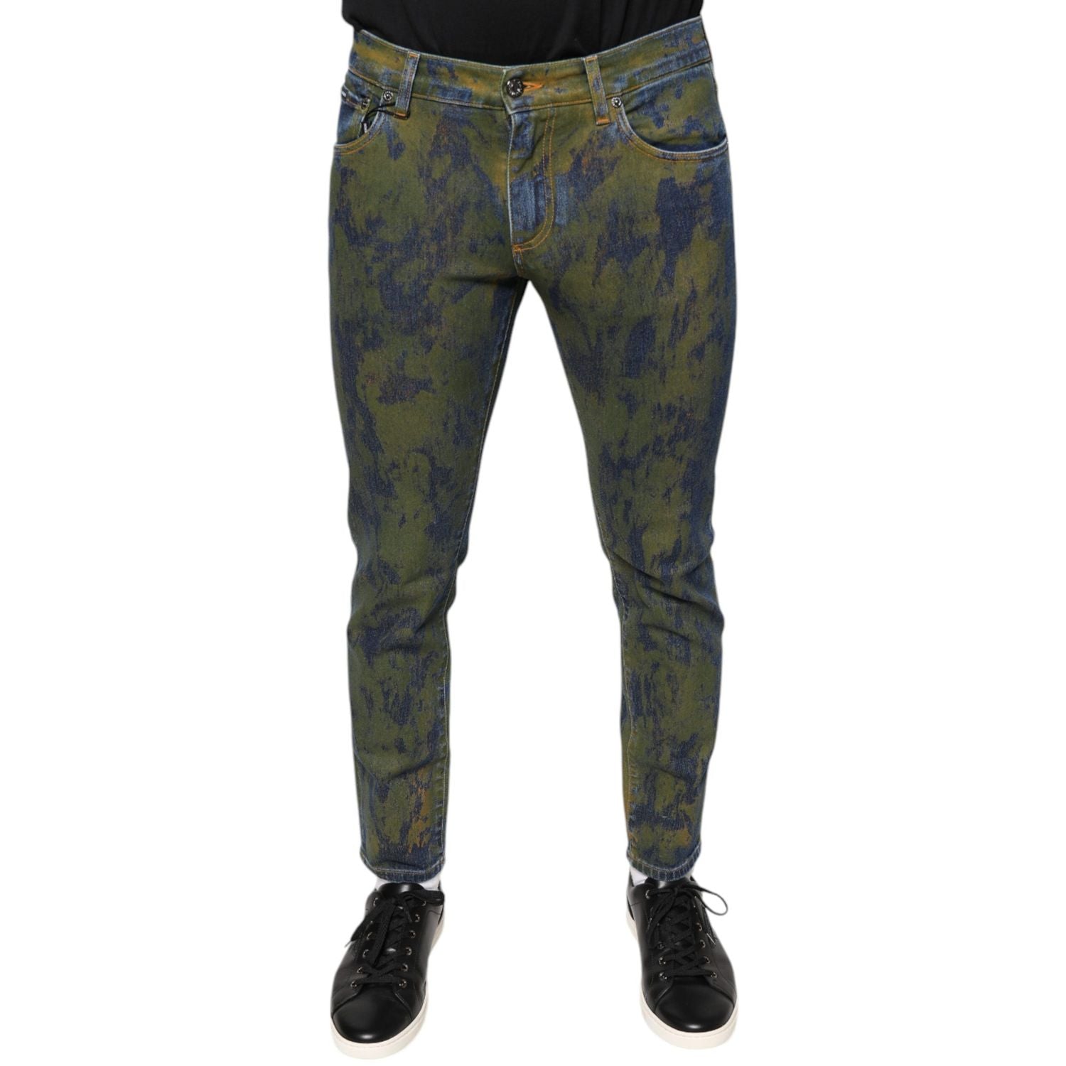 Dolce & Gabbana Blue Cotton Dye Slim Fit Men Denim Jeans