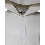 Dolce & Gabbana White DG Logo Hooded Men Sweatshirt Sweater