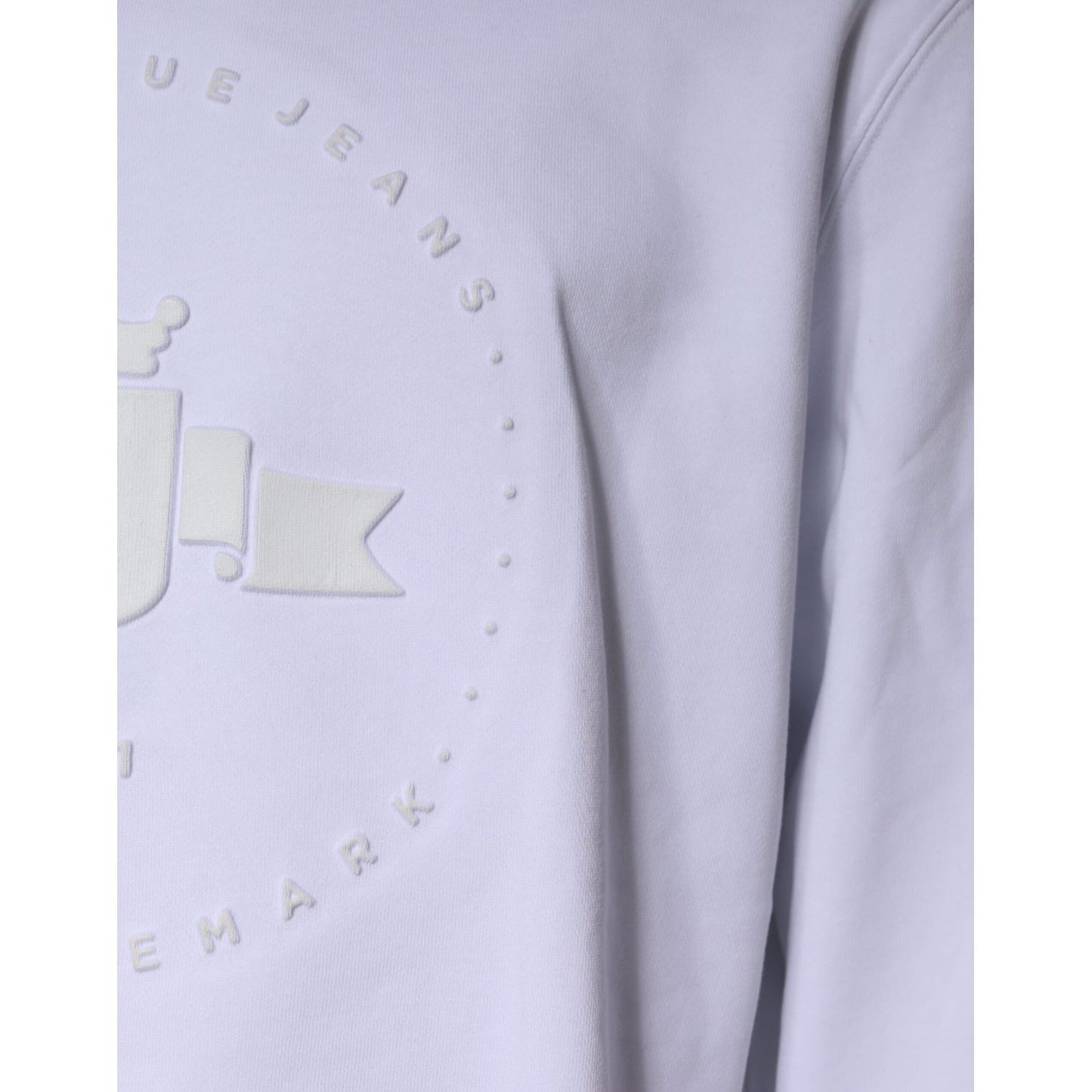 Replay White Embossed Logo Crew Neck Men Sweatshirt Sweater