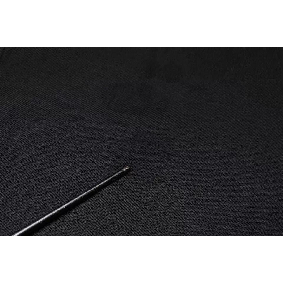 Dolce & Gabbana Black Logo Plaque Hooded Full Zip Sweater