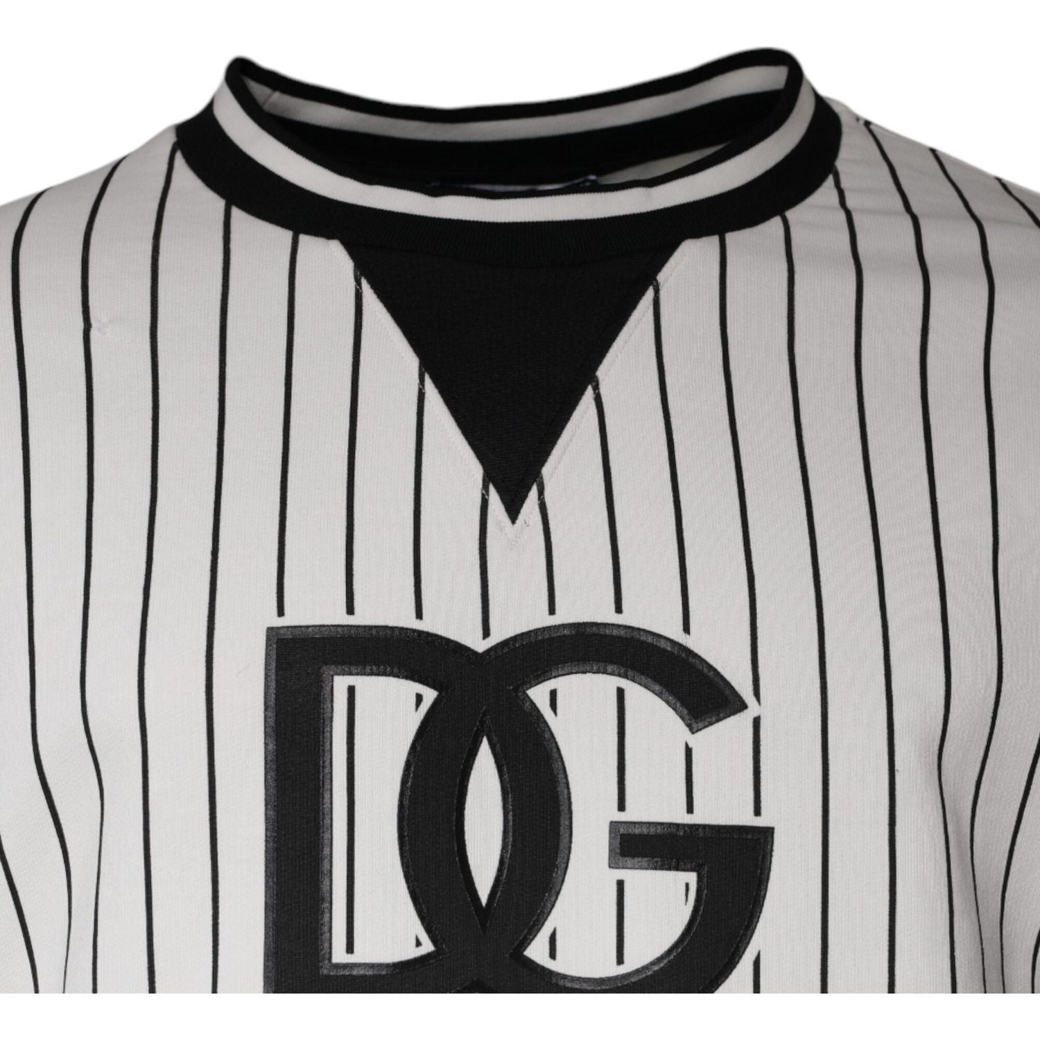 Dolce & Gabbana Black White Stripes Logo Sweatshirt Sweater