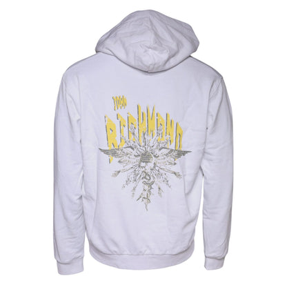 John Richmond White Logo Cotton Hooded Sweatshirt Sweater