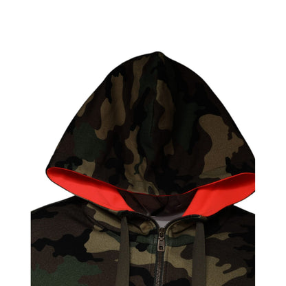 Dolce & Gabbana Multicolor Camouflage Hooded Men Sweatshirt Sweater