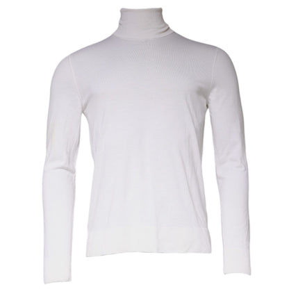 Dolce & Gabbana White Long Sleeve Turtleneck Men Pullover Sweater