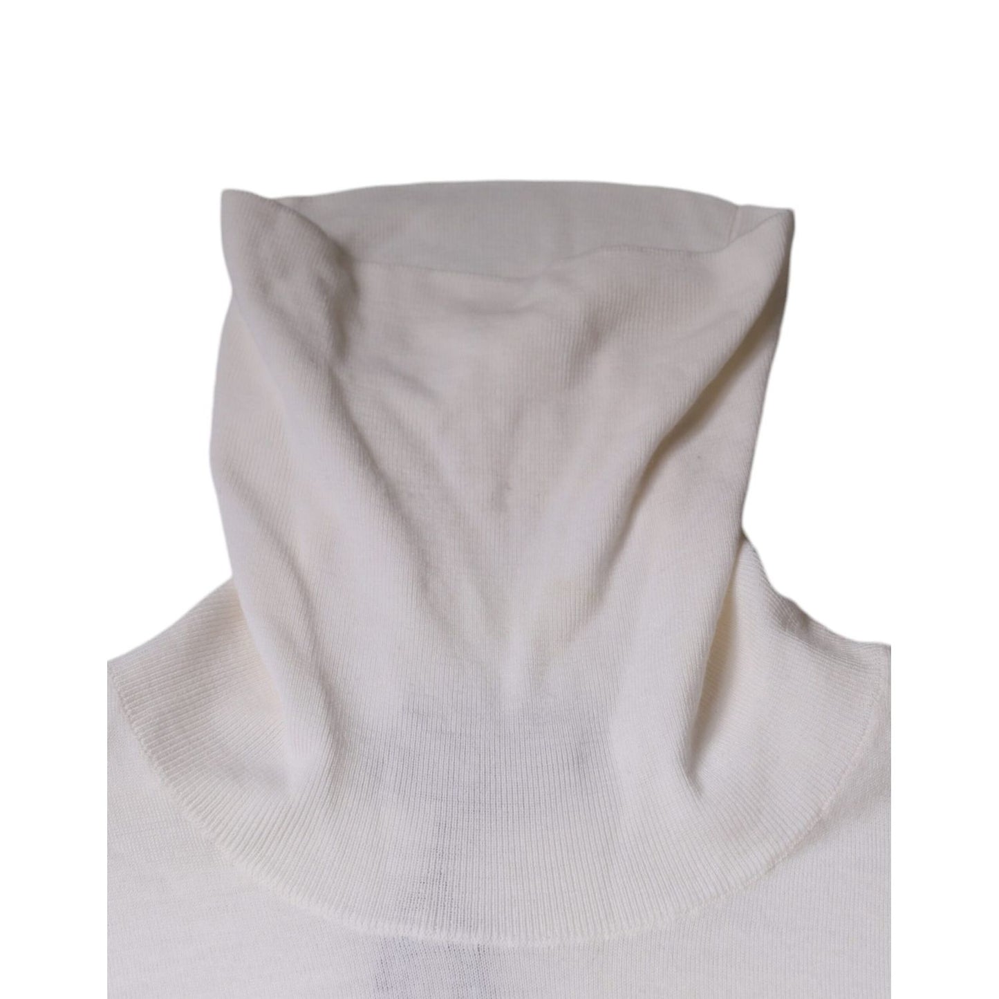 Dolce & Gabbana White Long Sleeve Turtleneck Men Pullover Sweater