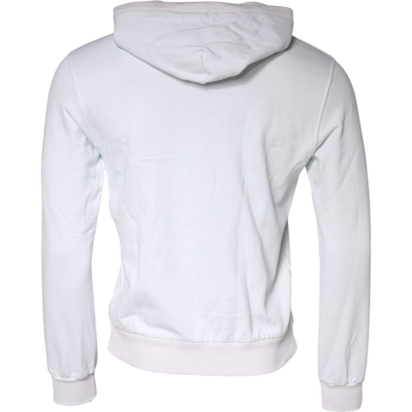 Dolce & Gabbana White Caesar Cotton Hooded Pullover Sweater