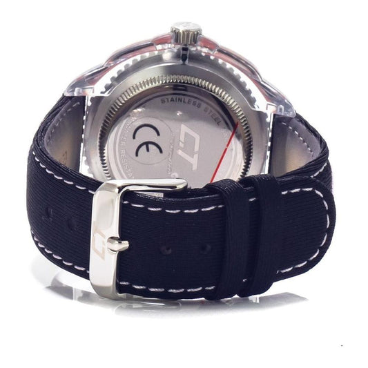 Chronotech Black Leather Watch CHCC6280L07AC