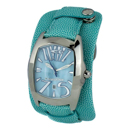 Chronotech Blue Leather Dress Watch