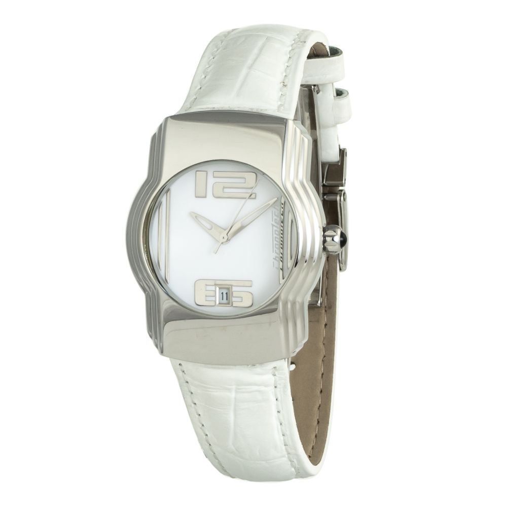 Chronotech White Leather Dress Watch