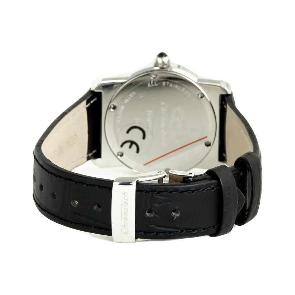 Chronotech Black Leather Watch
