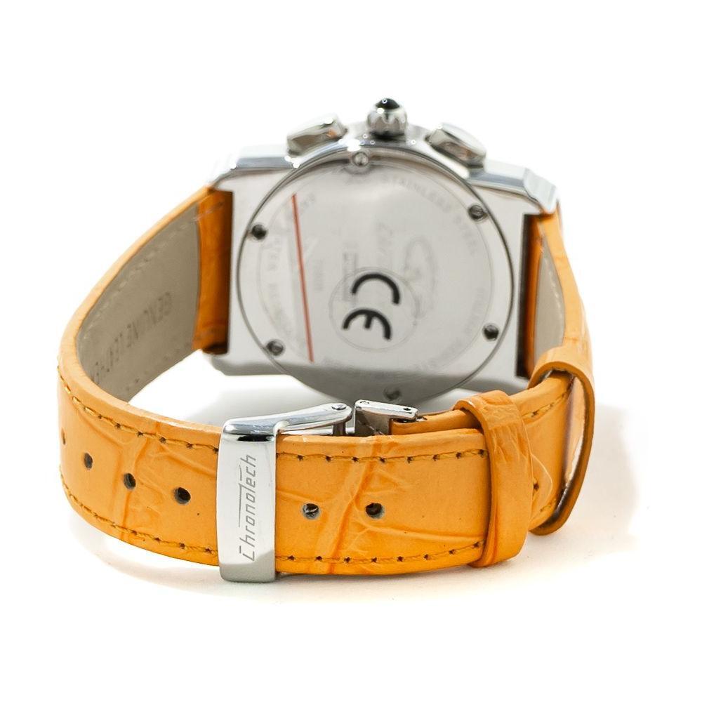 Chronotech Orange Leather Dress Watch