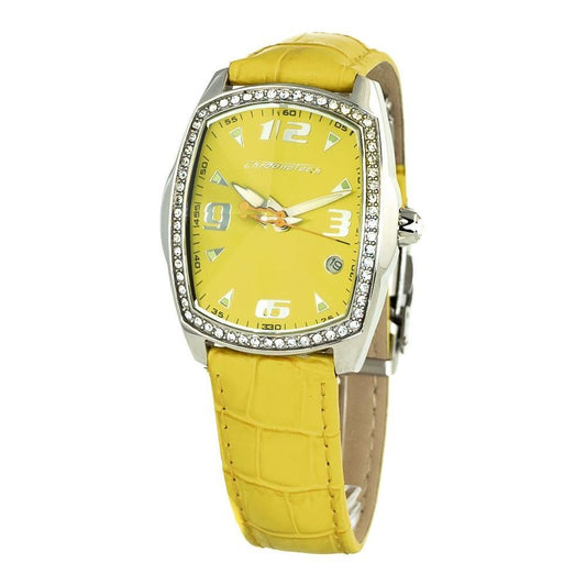 Chronotech Yellow Leather Dress Watch