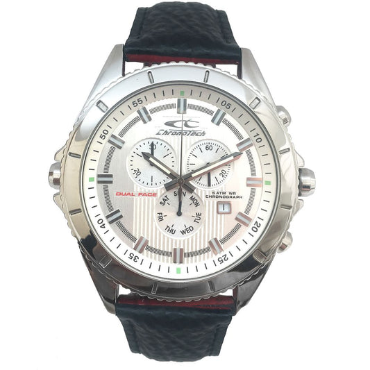 Chronotech Black Leather Watch CHCT7636L02AC