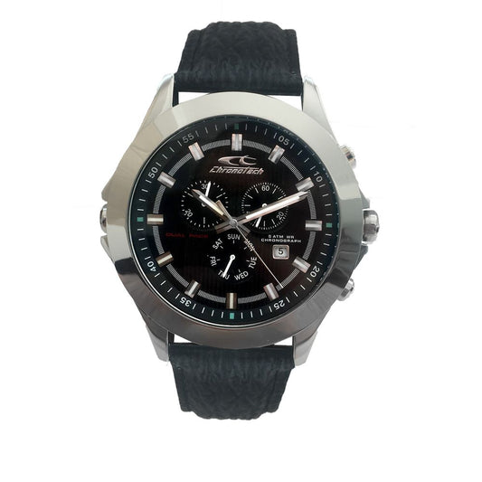 Chronotech Black Leather Watch CHCT7636M01AC