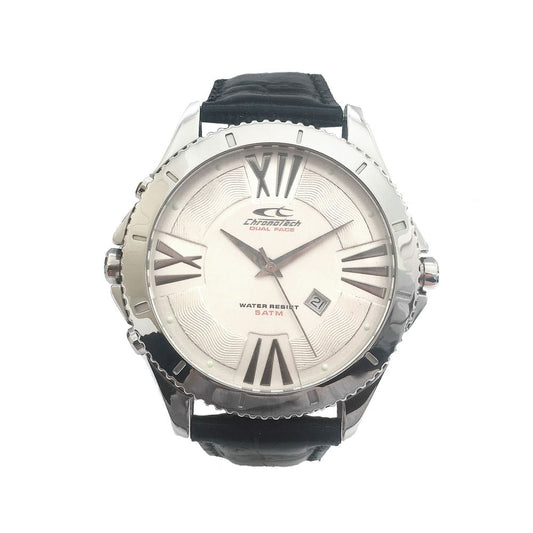 Chronotech Black Leather Watch CHCT7636M01AC