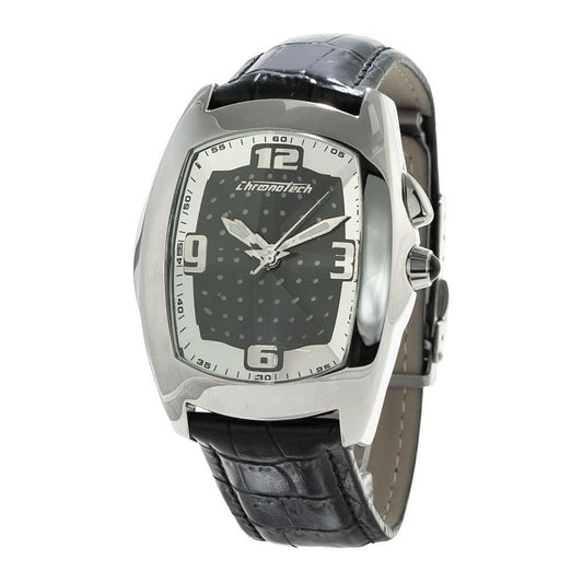 Chronotech Black Leather Watch CHCT7660M04AC