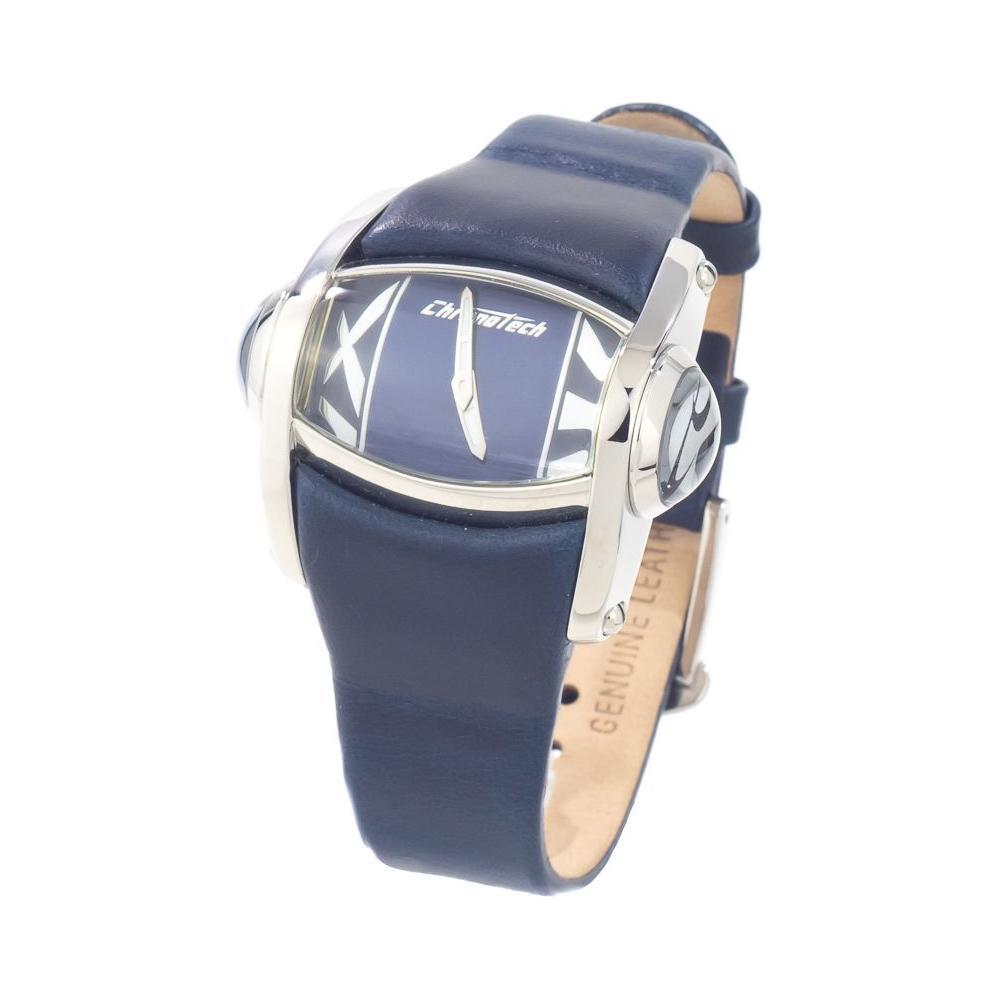 Chronotech Blue Leather Dress Watch