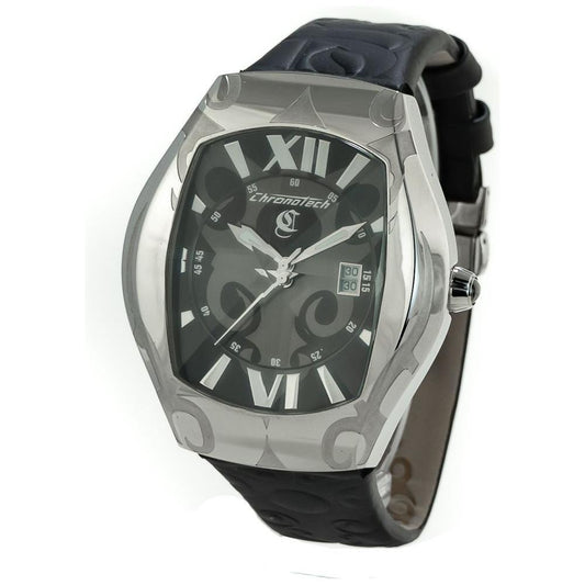 Chronotech Black Leather Watch CHCT7693J01AC